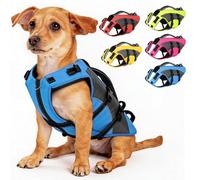 CITÉTOILE Gilet de Sauvetage pour Chien, bouée de Sauvetage réglable pour Chien Ripstop avec Poignée réfléchissant, adapté aux Sports Nautiques, Dog Life Jacket, Bleu, S