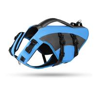 CITÉTOILE Gilet de Sauvetage pour Chien, bouée de Sauvetage réglable pour Chien Ripstop avec Poignée réfléchissant, adapté aux Sports Nautiques, Dog Life Jacket, Bleu, M