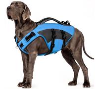 CITÉTOILE Gilet de Sauvetage pour Chien, bouée de Sauvetage réglable pour Chien Ripstop avec Poignée réfléchissant, adapté aux Sports Nautiques, Dog Life Jacket, Bleu, XL