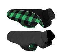 CITÉTOILE Manteau Chien Coupe-Vent, Manteau pour Chien d'hiver Réversible, Veste d'hiver pour Chiens Petit Moyen Grand avec Harnais Trou, Réfléchissants, Manteaux Polaire Chien, Vert, XS