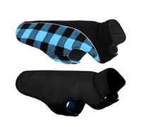 CITÉTOILE Manteau Coupe-Vent Réversible pour Chien, Veste d'Hiver Chaud avec Harnais Trou, Réfléchissants, Polaire pour Petit Moyen Grand Chiens, Bleu, XS