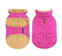CITÉTOILE Manteau de Chien Coupe - Vent, Manteau Chien Fourré Polaire Epaiss, Manteau Veste d’Hiver Chien Chaud, Vêtement pour Chiens avec Trou de Corde de Traction, Rose, L