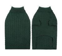 CITÉTOILE Pull Chaud d'hiver pour Chien de Petite Vert M | Moyenne et Grande Taille - Tricoté à Col Roulé Lavable - Pour Teckel, Bouledogue Français