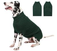 CITÉTOILE Pull Chaud d'hiver pour Chien de Petite Vert XXL | Moyenne et Grande Taille - Tricoté à Col Roulé Lavable - Pour Teckel, Bouledogue Français