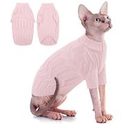 CITÉTOILE Pullover pour Chat sans Poils Pull Tricoté pour Chats et Petits Chiens Manches Chaudes Hiver Classique Intérieur & Extérieur Hiver Sweat Chau avec Manches Rose M