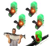 Cithway Clip-on Strike Alert Fish Bite Alarm, Fishing Bites Alarm with Sound Light - Portable Bite Alert for Daytime & Night Fishing, Compatible with All Fishing Rods (4PCS)