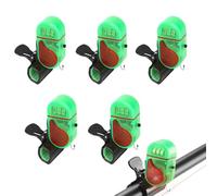 Cithway Lot de 5 détecteurs de touche à clipser avec lumière LED, sonnette basculante activée par le son, alerte de pêche sensible pour cannes, pêche sur glace, utilisation de jour ou de nuit