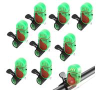 Cithway Lot de 8 détecteurs de touche à clipser avec lumière LED, sonnette basculante activée par le son, alerte de pêche sensible pour cannes, pêche sur glace, utilisation de jour ou de nuit