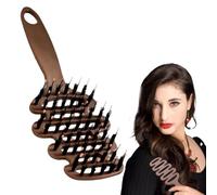 Cithway Volume+ Bristle Hair Brush,Slick Back Hair Brush,Hot Hairs Teasing Brush for Volume Hairs Scalp Massage,Smoothing Dual-Style HairBrush,Boar Bristle Brush for Wet & Dry Hair (Marron)