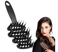Cithway Volume+ Bristle Hair Brush,Slick Back Hair Brush,Hot Hairs Teasing Brush for Volume Hairs Scalp Massage,Smoothing Dual-Style HairBrush,Boar Bristle Brush for Wet & Dry Hair (Noir)
