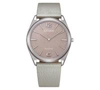 Citizen AR3120-41X Suratto Montre solaire pour homme en acier inoxydable avec bracelet en cuir Gris rose 38 mm