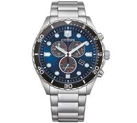 Citizen Montre Chronographe Homme AT2560-84L Eco-Drive 43 mm Acier inoxydable Bracelet argenté
