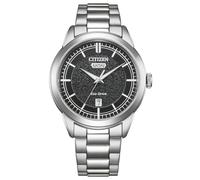 Citizen AW0151-85X Eco-Drive Montre solaire pour homme en acier inoxydable argenté avec cadran noir