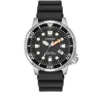 Citizen BN0150-28E Montre de plongée pour Homme à énergie Solaire avec Affichage analogique, Cadran et Bracelet en Caoutchouc Noir