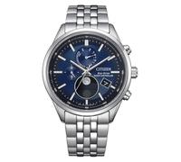 Citizen BY1030-50L Montre solaire radio-pilotée pour homme avec phase de la lune en acier inoxydable argenté avec bracelet à maillons