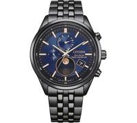 Citizen Eco-Drive Montre homme Radio-Solaire Phase lunaire Noir/Bleu BY1035-56L