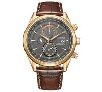 CITIZEN Eco-Drive AT8263-10H Chronographe solaire pour homme avec bracelet en cuir véritable et calendrier perpétuel, bracelet