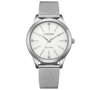 Citizen EM1220-82A Eco-Drive Montre solaire pour femme en acier inoxydable Bracelet milanais 34 mm 5 ATM