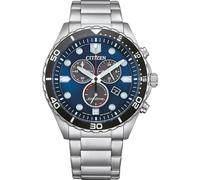 Citizen Montre Chronographe Homme AT2560-84L Eco-Drive 43 mm Acier inoxydable Bracelet argenté