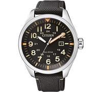 Citizen Men's Analogue Quartz Eco Drive Watch Aviator with Nylon Strap