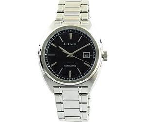 Citizen mens Automatic Watch, Argent/Noir, Taille unique