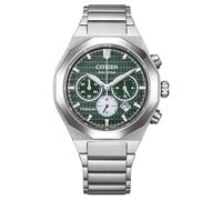 CITIZEN Chronographe Zenshin Senkei Eco-Drive Solar Super Titanium avec bracelet en titane et verre saphir, vert, Moderne