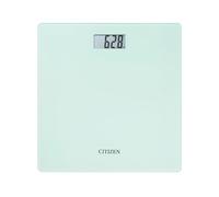 CITIZEN Pèse-Personne avec Mémoire de Poids Précédent, Grand Écran LCD, Balance de Salle de Bain, Technologie Step-On, Design Slim 22 mm, Verre de Haute Résistance, Blanc