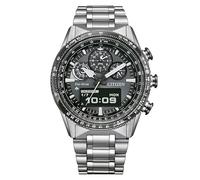 Citizen Promaster Sky Pilot JV2006-55H - Montre homme Eco-Drive U830 multifonction, acier inoxydable, cadran gris, 20 ATM