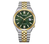 Citizen Tsuyosa 60 NK0024-54X - Montre mécanique automatique unisexe 40 mm, acier bicolore doré, cadran vert, verre saphir