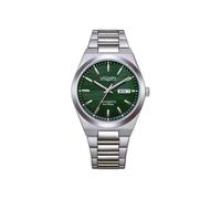 Citizen Vagary by Montre automatique pour homme IX3-611-41 | Boîtier et bracelet en acier 38 mm | Cadran vert à rayures horizontales avec Day-Date | Mécanique à vue | Plongeur 10 ATM