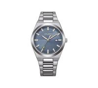 Citizen Vagary by Montre Homme Classique Timeless IB9-719-73 | Boîtier et Bracelet Acier 38 mm | Cadran Bleu Rayé avec Date | Quartz | WR 5 BAR
