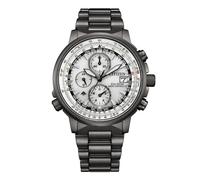 Citizen Radiocontrol AT8304-57A - Montre homme Eco-Drive H800, radiocommandée, acier inoxydable gris, chronographe, cadran blanc, 20 ATM
