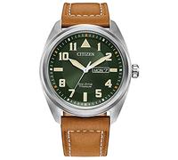 Citizen Weekender Avion Super Titanium Eco-Drive Montre pour Homme avec Bracelet en Cuir Marron 22 (modèle : BM8560-02X)
