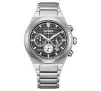 CITIZEN Zenshin Senkei Eco-Drive Solar Super Titanium Chronographe avec bracelet en titane et verre saphir, Noir , Moderne