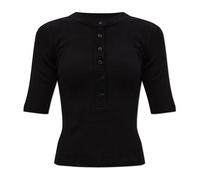 Citizens of Humanity - Nali Short Sleeve Henley - Femme - Tops - Noir - Taille: 40 FR