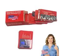 Citizenship Flash Cards 2025, 100 USCIS Questions and Answers Card, Adorable Study Guide Cards to Pass Naturalization Preparation Exam with Interview Confidence, 3.46x2.48 inches