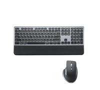 CITLLA M9100 Teclado y Ratón Inalámbrico Combo -Retroiluminado Recargable Ergonómico, Soporte Ajustable y Reposamuñecas, 4 Niveles dpi Hyper-Fast Scrolling Ratón Silencioso Para Ordenador PC Portátil