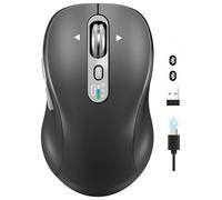 CITLLA Souris Bluetooth sans fil, portable, rechargeable, multi-appareils, DPI à 4 niveaux, récepteur USB-A et deux Bluetooth, multi-système, défilement 4 voies pour MacBook Air/Pro, iPad, ordinateur