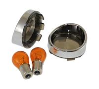 Citomerx Clignotant Set de verres séchés Lot de 2 clignotants Verre Bullet clignotant compatible avec Harley Davidson