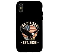 Citoyen américain Est. 2026 Drapeau américain Immigration Aigle à tête Blanche Coque pour iPhone X/XS