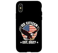 Citoyen américain Est. 2027 Drapeau américain Immigration Aigle à tête Blanche Coque pour iPhone X/XS