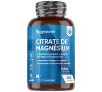 Citrate de Magnesium, 240 Gélules Vegan - Magnésium Élémentaire, 8 Mois d'Approvisionnement - sans Gluten, sans OGM - Selon l'EFSA, le Magnésium Contribue à une Fonction Musculaire Normale