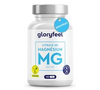 Citrate de magnésium en capsules - Élémentaire et à haute dose - 120 capsules de dicitrate de tri-magnésium hautement biodisponible - Végétalien, testé en laboratoire et sans additifs