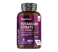 Citrate de Potassium 1460mg avec Vitamine C, 180 Comprimés Vegan Cassables pour 3 Mois, Potassium Citrate Kalium avec Vit C Acide L-Ascorbique sans Stéarate de Magnésium