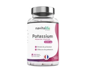 Citrate de Potassium Complex 1800 mg + Chlorure de Potassium 600 mg | Double Action Premium, Complément Sportif, Maintien Musculaire, Tension Artérielle | Absorption Maximale, 180 Capsules