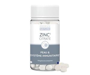 Citrate de Zinc - 60 comprimés - Peau, Ongles et cheveux - Système immunitaire - Dosé à 15mg de zinc par comprimé - PROPOS'NATURE