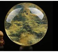 Citrine Crystal Sphere Ball, Feng Shui Crystal Transparent Crystal Ball Citrine Quartz Crystal with Holder for Wealth and Protect The House,Citrine ball-22cm