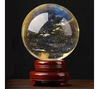 Citrine Crystal Sphere Ball, Feng Shui Transparent Quartz with Holder for Wealth and Protect The House, ball-40~50mm