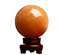 Citrine Crystal Sphere Ball with Stand Feng Shui Crystal for Wealth and Success Divination Home Decoration Hand Arts Gift,Diameter4.7
