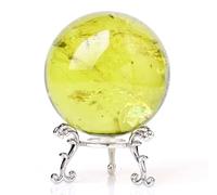 Citrine Crystal Sphere Polished Yellow Quartz Ball for Wealth and Protect The House, Home Office Decoration, Decorative Balls,60mm